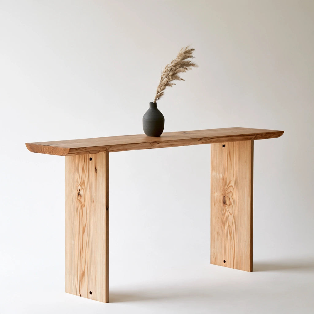Console d'entrée en bois, coloris brun naturel