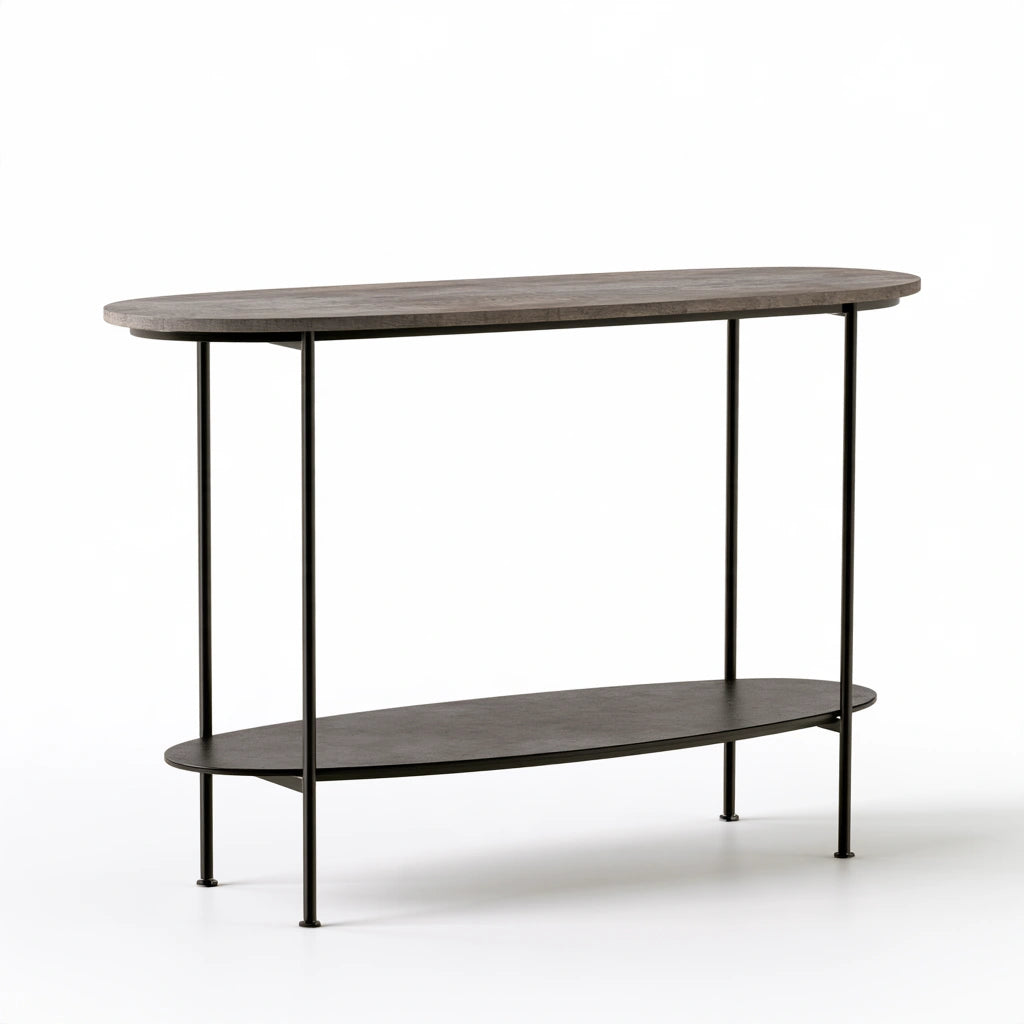Console d'entrée aux lignes épurées, coloris gris