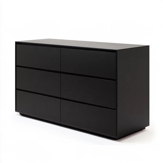Commode verticale aux lignes épurées à quatre tiroirs, coloris noir