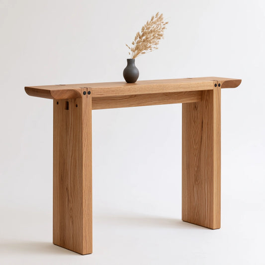 Console d'entrée en bois, coloris brun naturel