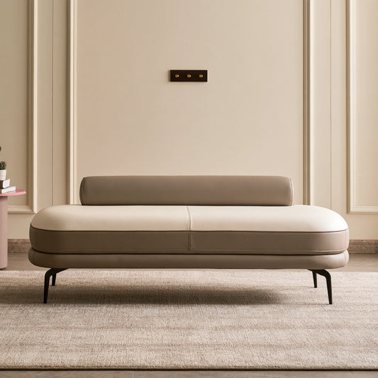 Banc décoratif aux lignes épurées, coloris beige clair