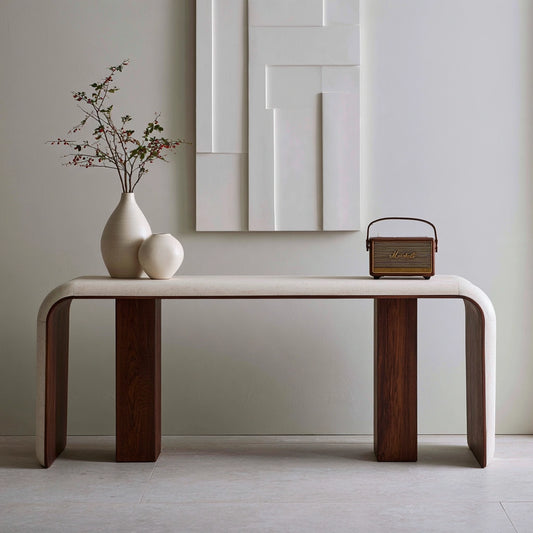 Console d'entrée aux lignes épurées, coloris gris